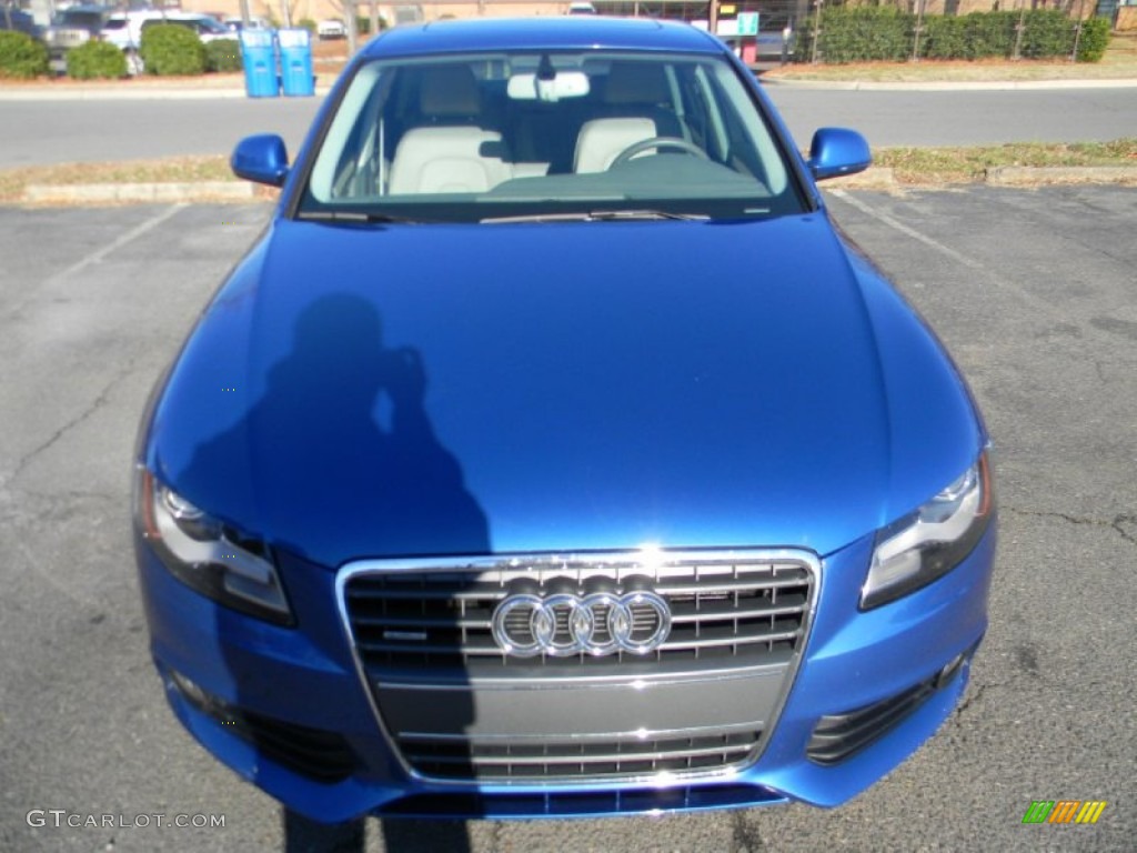 2009 A4 2.0T Premium quattro Sedan - Aruba Blue Pearl Effect / Light Grey photo #5