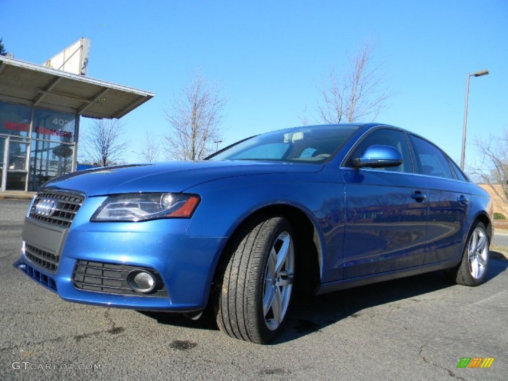 2009 A4 2.0T Premium quattro Sedan - Aruba Blue Pearl Effect / Light Grey photo #6