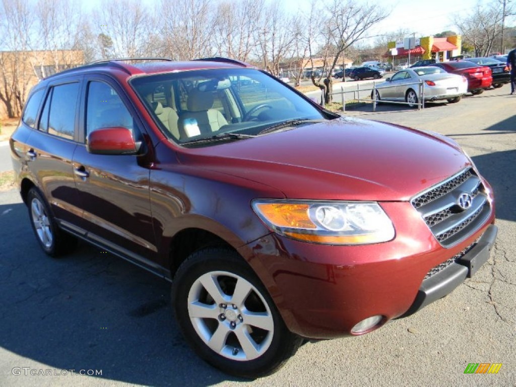 Dark Cherry Red 2008 Hyundai Santa Fe Limited Exterior Photo #100776271