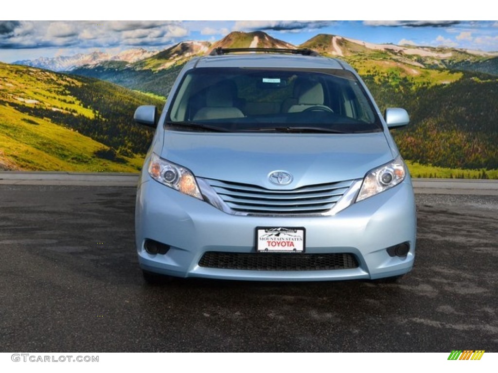 2015 Sienna LE AWD - Sky Blue Pearl / Bisque photo #2