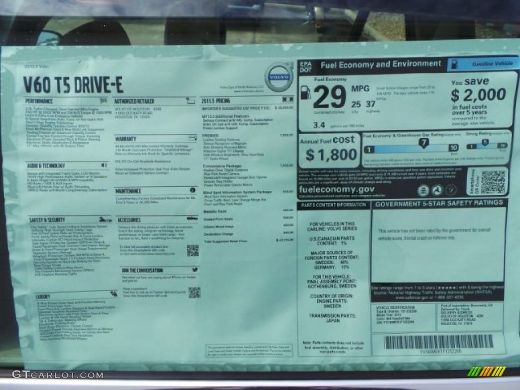 2015 V60 T5 Drive-E - Seashell Metallic / Soft Beige photo #30