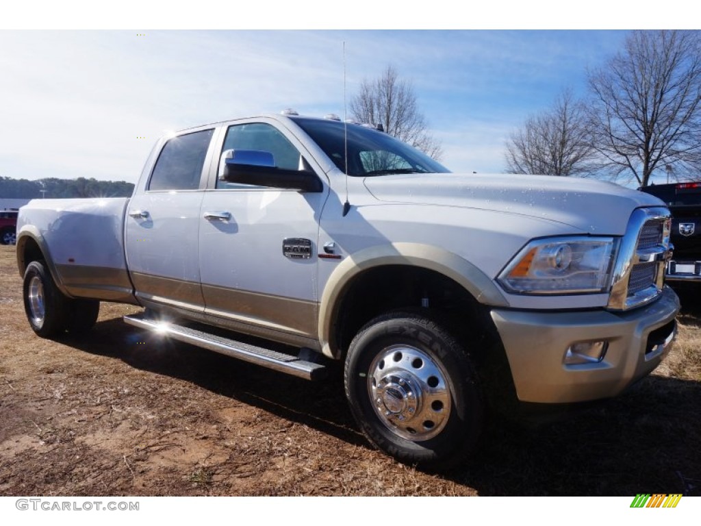 Bright White 2015 Ram 3500 Laramie Longhorn Crew Cab 4x4 Dual Rear Wheel Exterior Photo #100792193