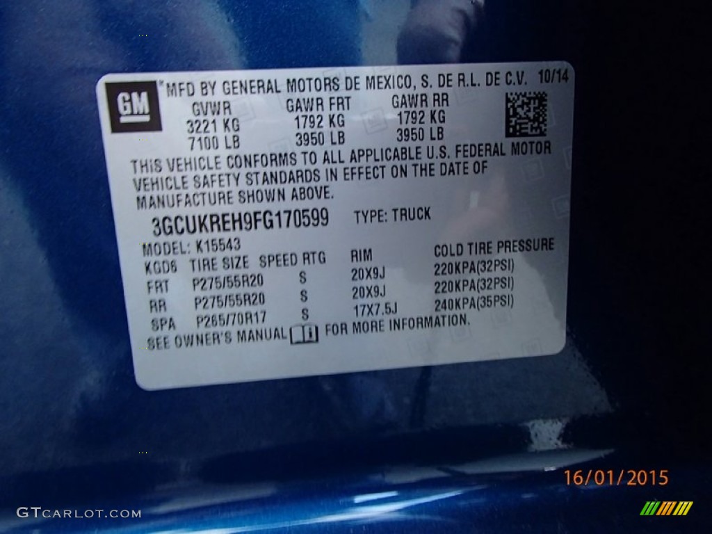 2015 Silverado 1500 LT Crew Cab 4x4 - Deep Ocean Blue Metallic / Jet Black photo #11
