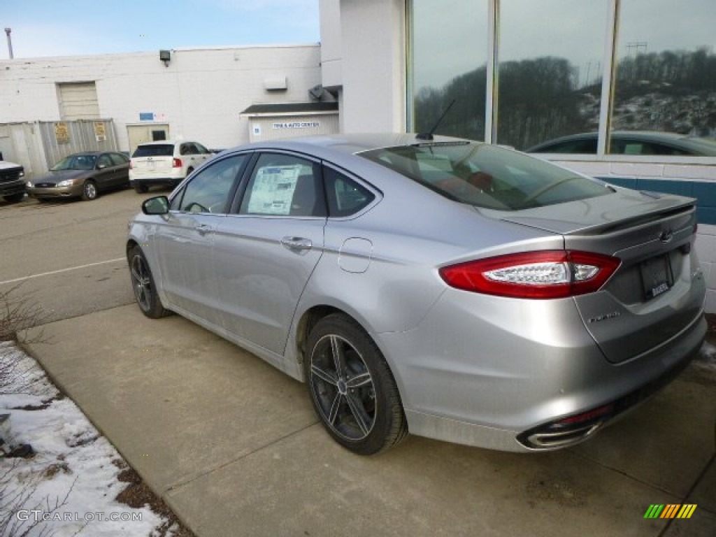 2015 Fusion Titanium AWD - Ingot Silver Metallic / Brick Red photo #2