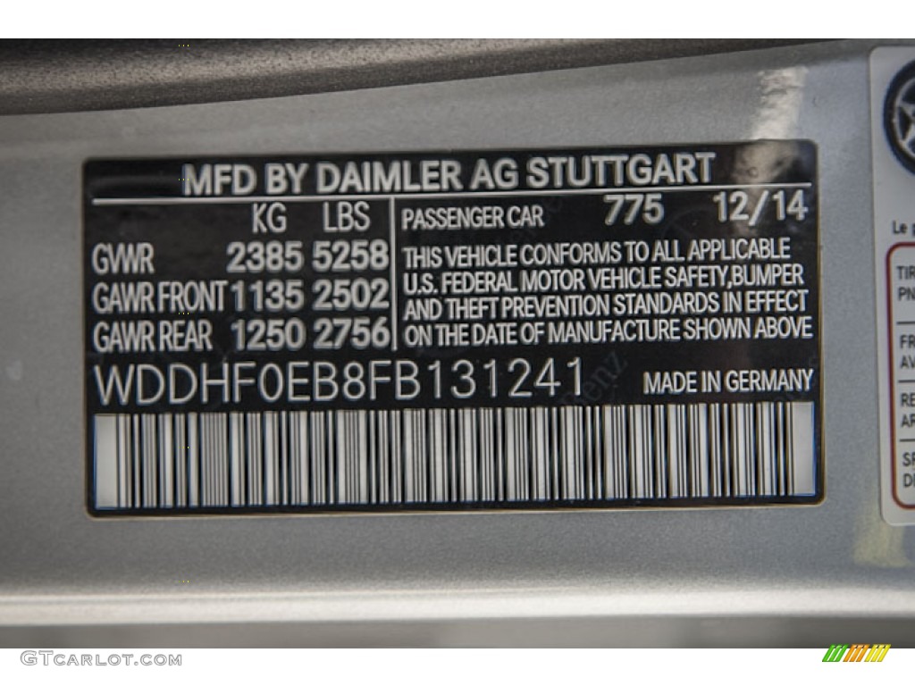 2015 E 250 Blutec Sedan - Iridium Silver Metallic / Crystal Grey/Seashell Grey photo #7