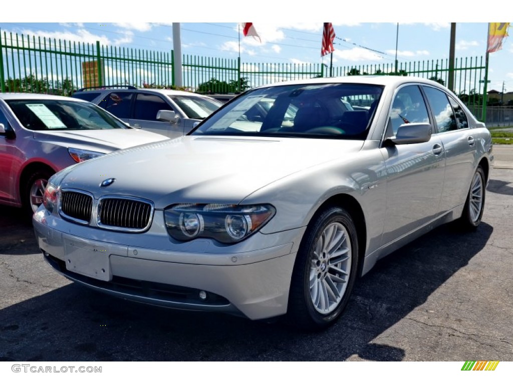 2004 7 Series 745i Sedan - Titanium Silver Metallic / Black/Black photo #2