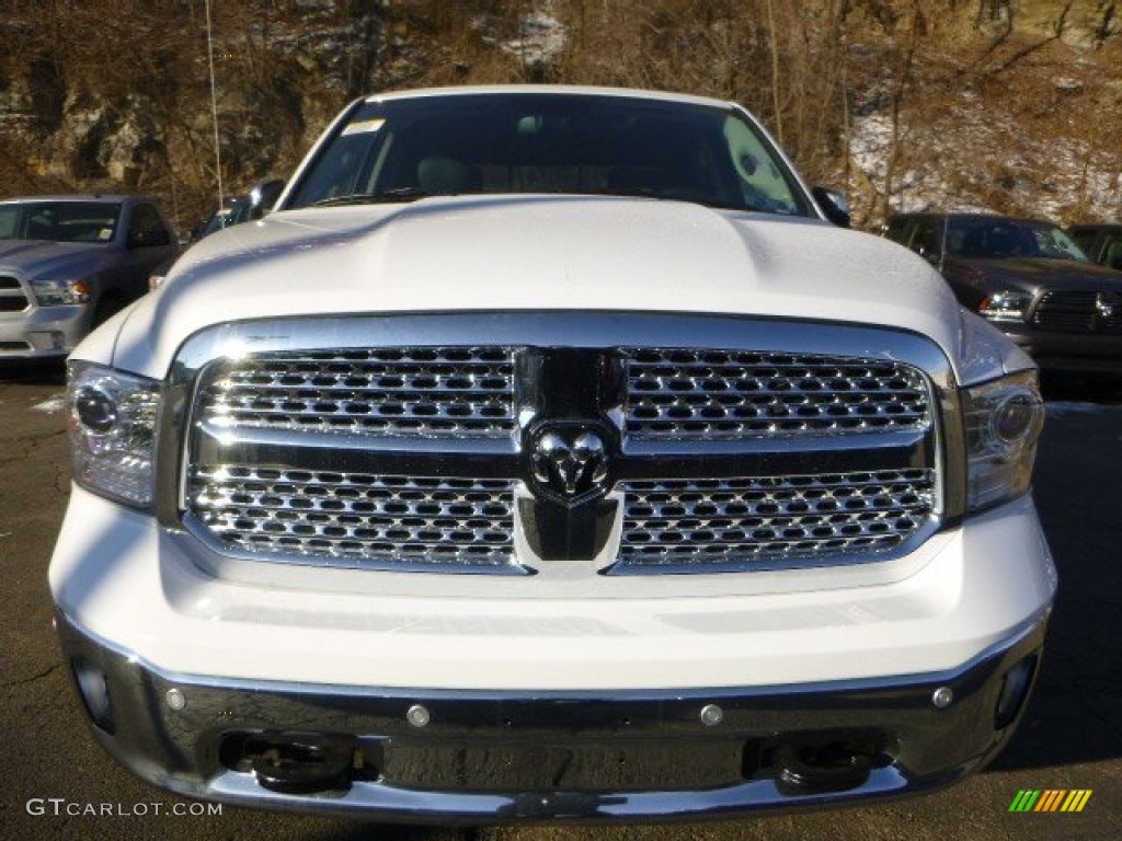 2015 1500 Laramie Crew Cab 4x4 - Bright White / Black photo #8