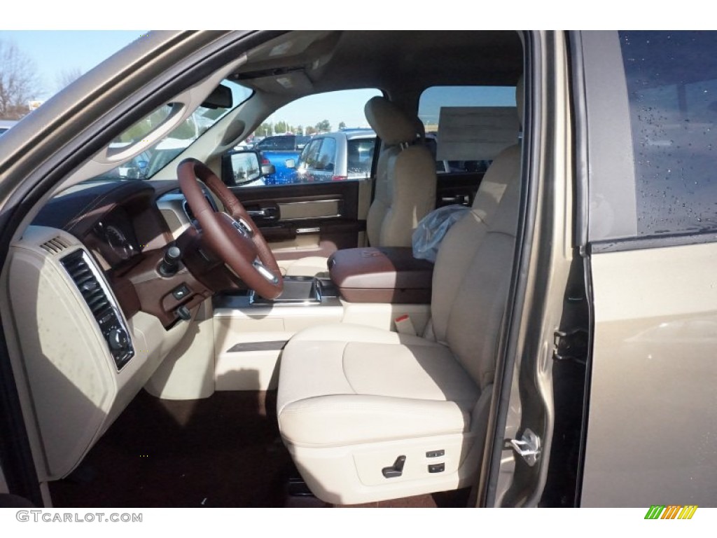 2015 1500 Laramie Quad Cab 4x4 - Prairie Pearl / Canyon Brown/Light Frost photo #7