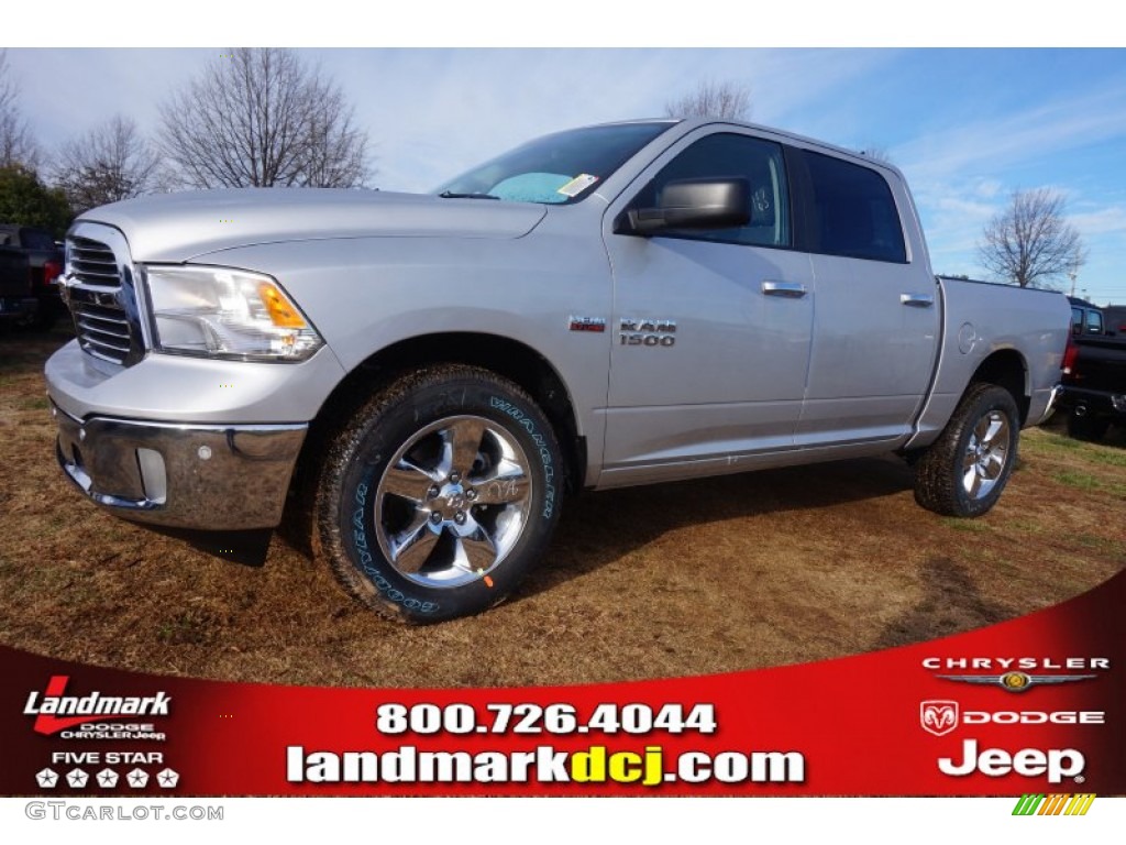 2015 1500 Big Horn Crew Cab - Bright Silver Metallic / Black/Diesel Gray photo #1