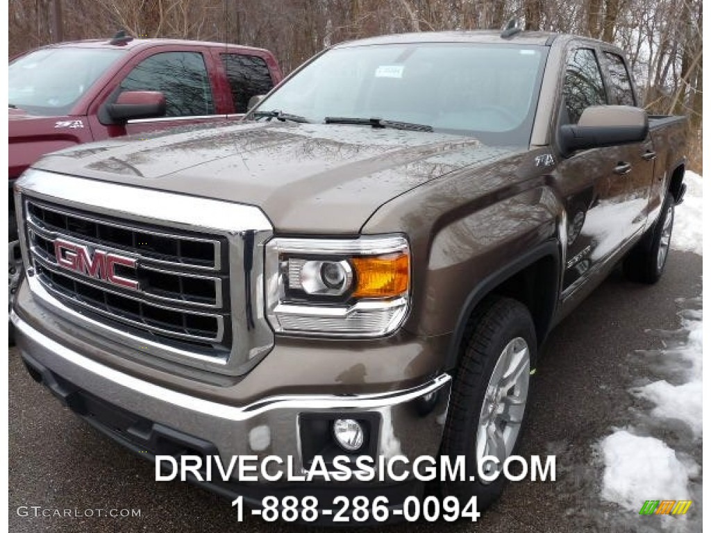 2015 Sierra 1500 SLE Double Cab 4x4 - Bronze Alloy Metallic / Jet Black photo #1