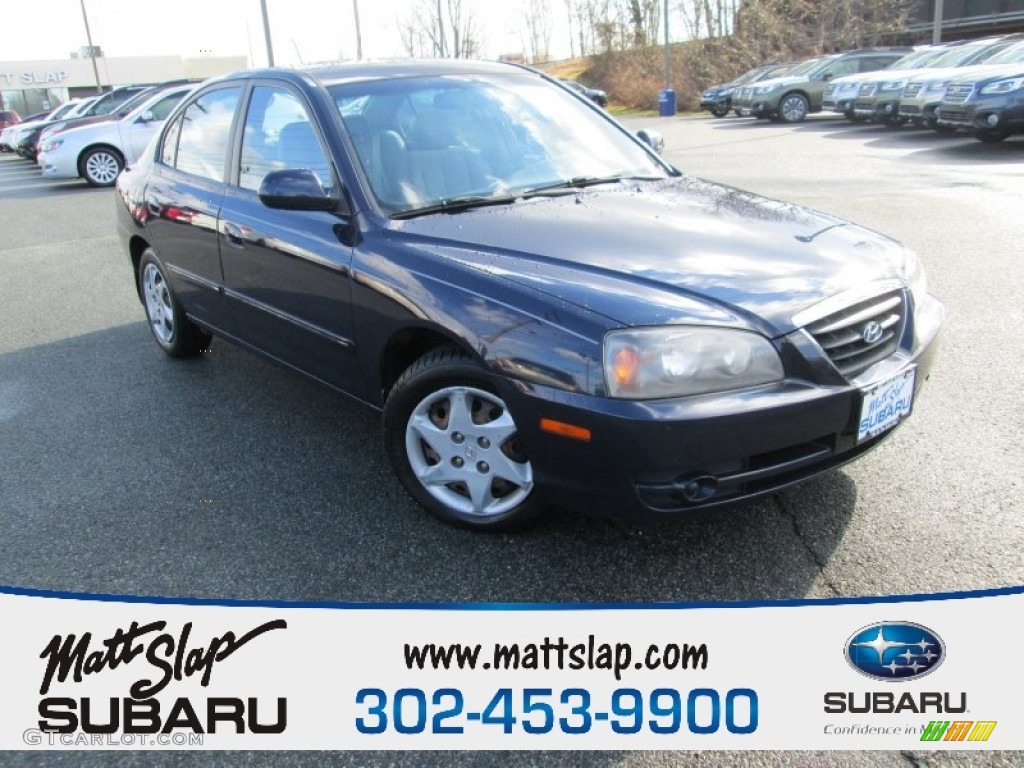 2005 Elantra GLS Sedan - Moonlit Blue / Gray photo #1