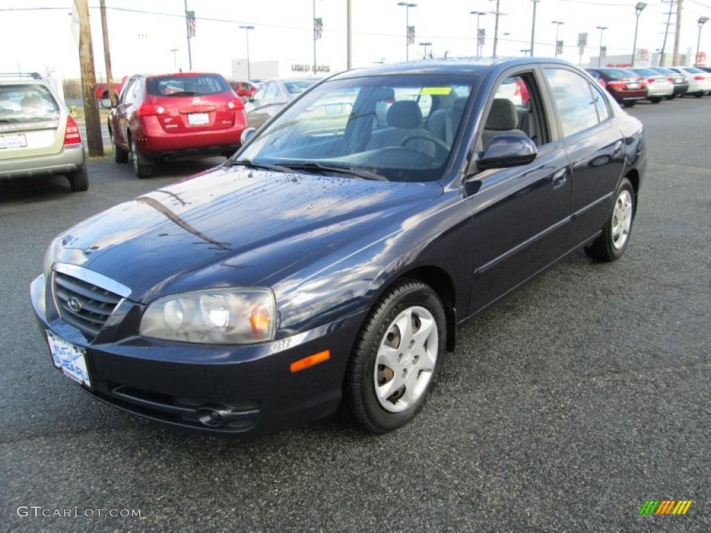 2005 Elantra GLS Sedan - Moonlit Blue / Gray photo #2
