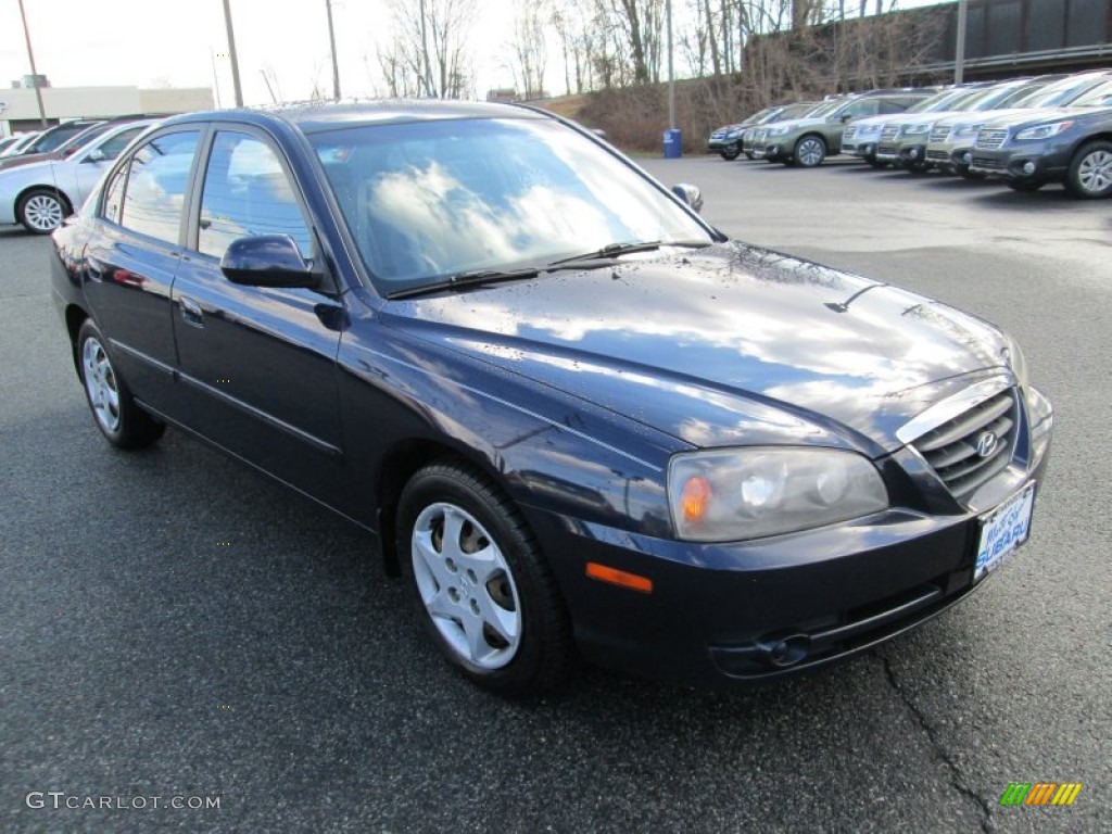 2005 Elantra GLS Sedan - Moonlit Blue / Gray photo #4