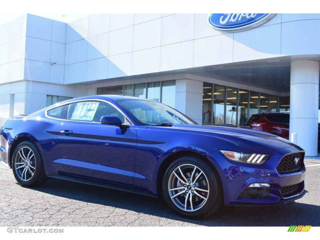 2015 Mustang EcoBoost Premium Coupe - Deep Impact Blue Metallic / Ebony photo #1