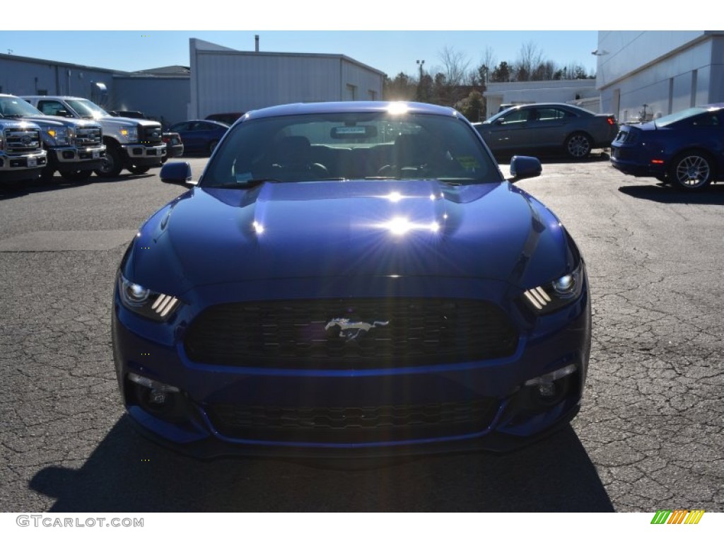 2015 Mustang EcoBoost Premium Coupe - Deep Impact Blue Metallic / Ebony photo #4