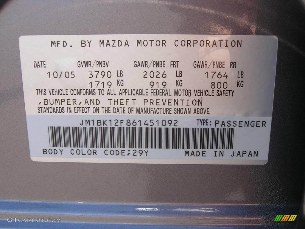 2006 MAZDA3 i Sedan - Titanium Gray Metallic / Black photo #21