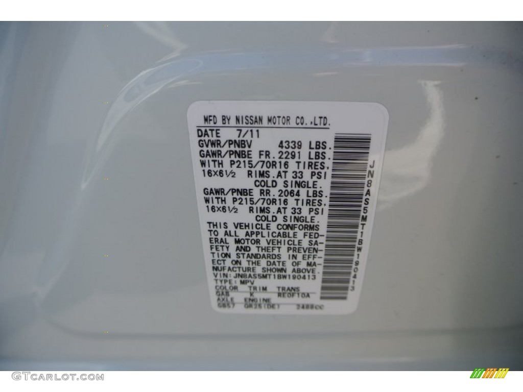 2011 Rogue S - Pearl White / Gray photo #7