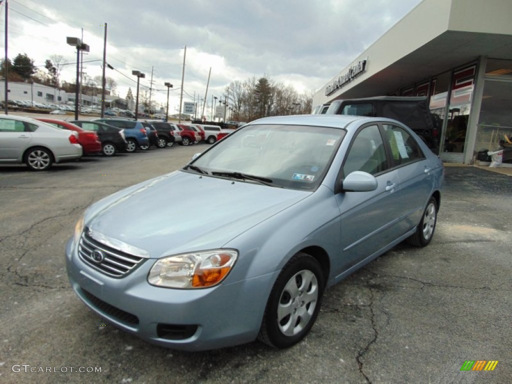 2008 Spectra LX Sedan - Ice Blue / Gray photo #7