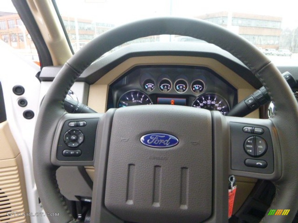 2015 Ford F350 Super Duty Lariat Crew Cab 4x4 Adobe Steering Wheel Photo #100826383