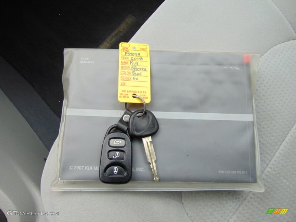2008 Spectra LX Sedan - Ice Blue / Gray photo #26