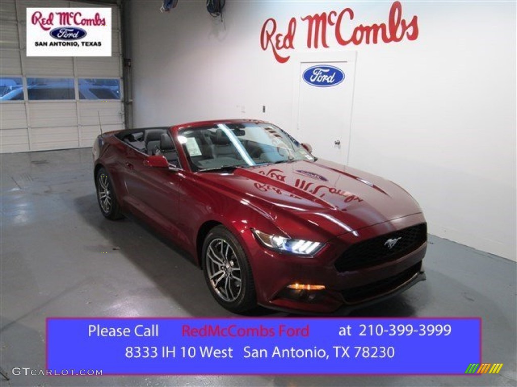 2015 Mustang EcoBoost Premium Convertible - Ruby Red Metallic / Ebony photo #1