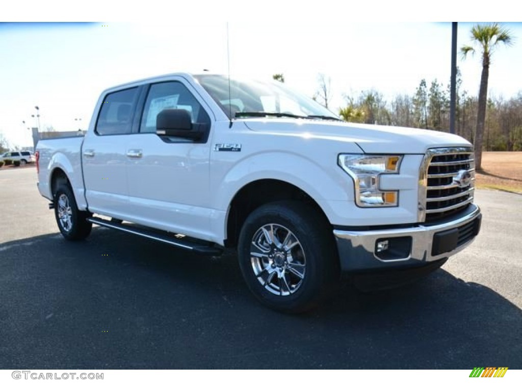 2015 F150 XLT SuperCrew - Oxford White / Medium Light Camel photo #3