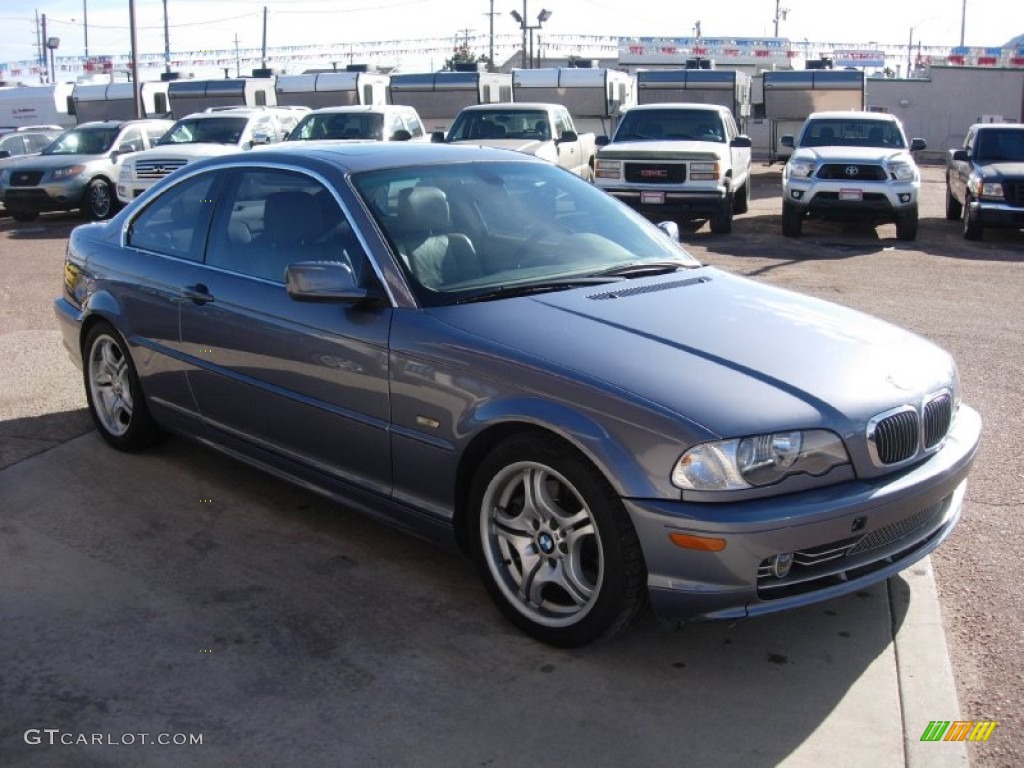 2002 3 Series 330i Coupe - Steel Blue Metallic / Sand photo #6