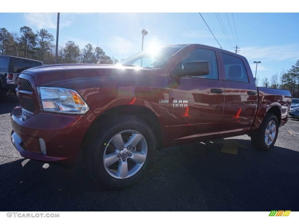 2015 1500 Express Crew Cab - Deep Cherry Red Crystal Pearl / Black/Diesel Gray photo #3