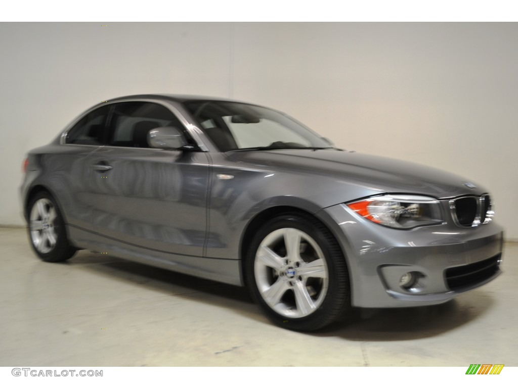 2012 1 Series 128i Coupe - Space Grey Metallic / Black photo #2