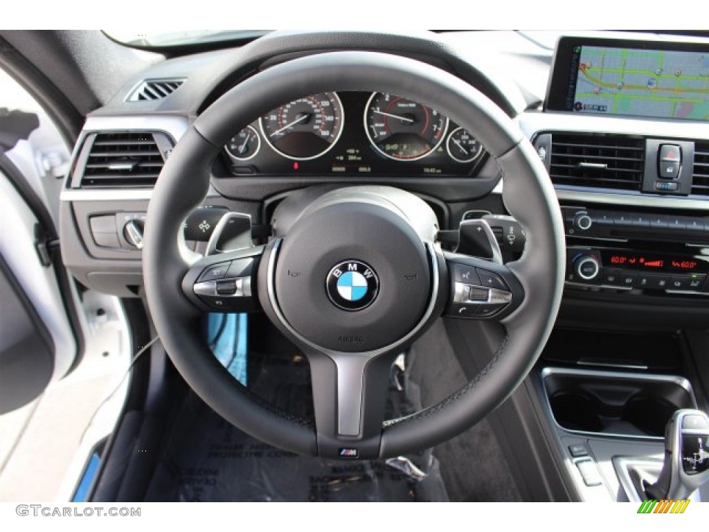 2015 BMW 4 Series 435i xDrive Gran Coupe Black Steering Wheel Photo #100840771