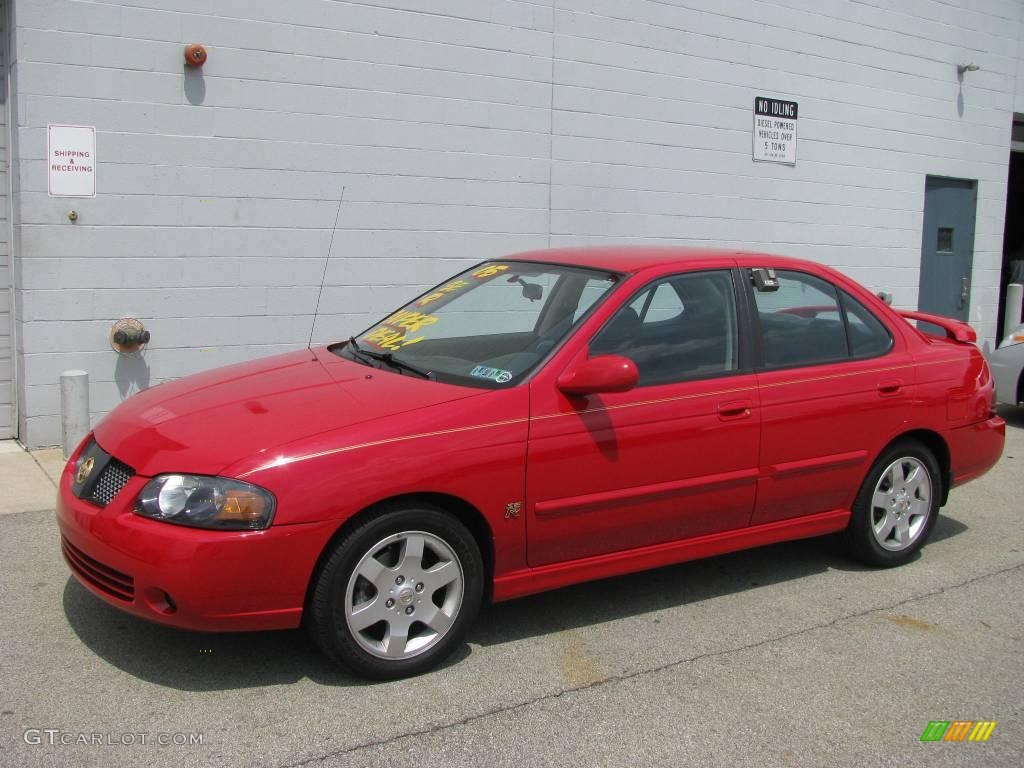 2005 Sentra SE-R - Code Red / Charcoal photo #1