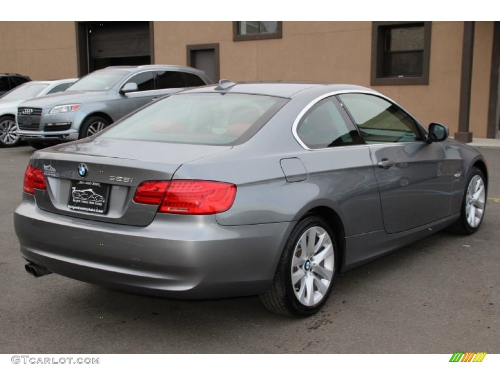 2012 3 Series 328i xDrive Coupe - Space Grey Metallic / Coral Red/Black photo #4