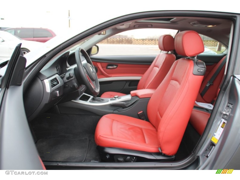 2012 3 Series 328i xDrive Coupe - Space Grey Metallic / Coral Red/Black photo #12