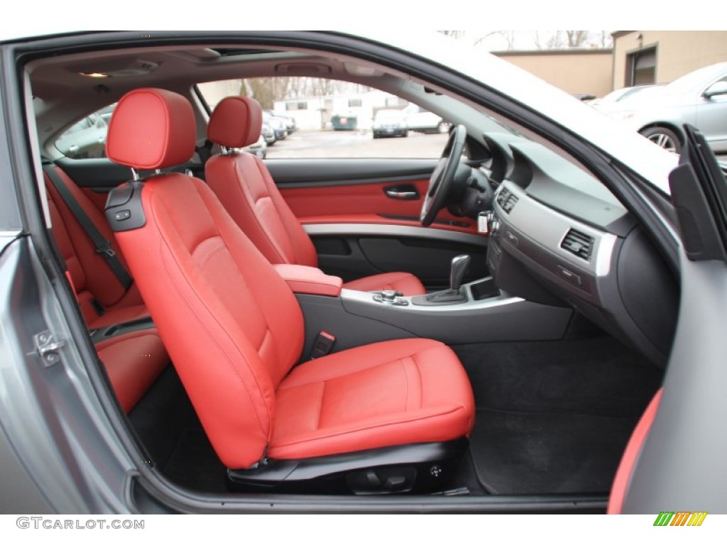 2012 3 Series 328i xDrive Coupe - Space Grey Metallic / Coral Red/Black photo #28