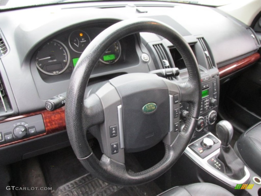 2008 Land Rover LR2 SE Ebony Black Steering Wheel Photo #100848851