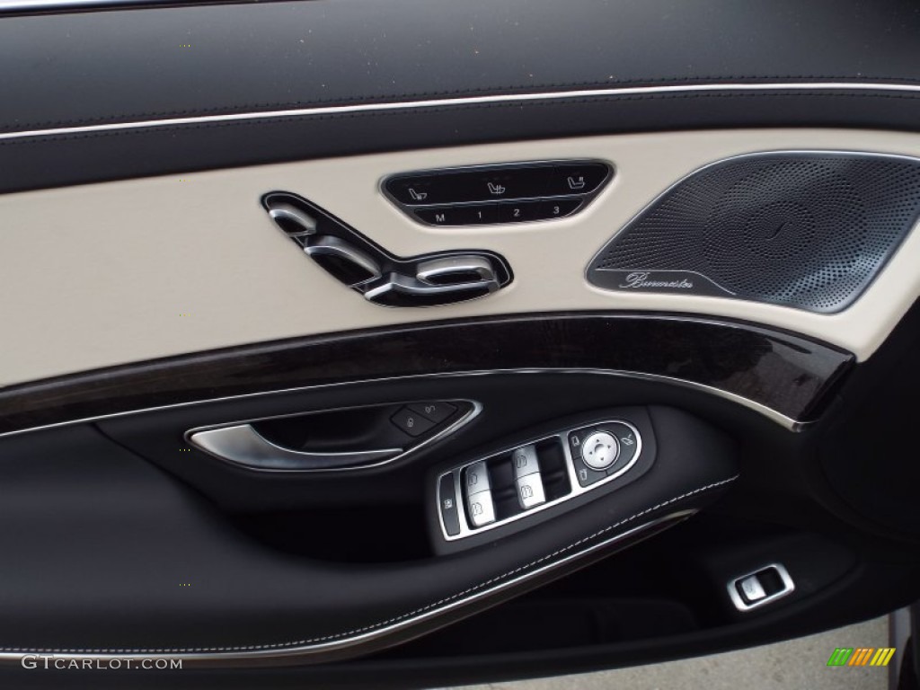 2015 Mercedes-Benz S 550 Sedan Porcelain/Black Door Panel Photo #100860795