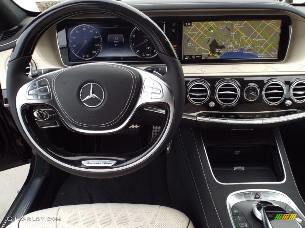 2015 Mercedes-Benz S 550 Sedan Porcelain/Black Dashboard Photo #100860863
