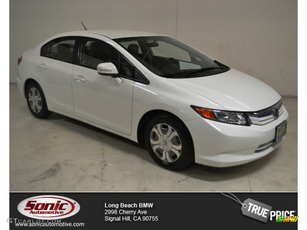 2012 Civic Hybrid-L Sedan - Taffeta White / Gray photo #1