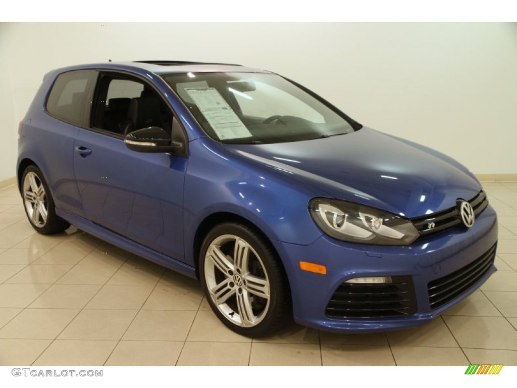 2012 Golf R 2 Door 4Motion - Rising Blue Metallic / R Titan Black Leather photo #1