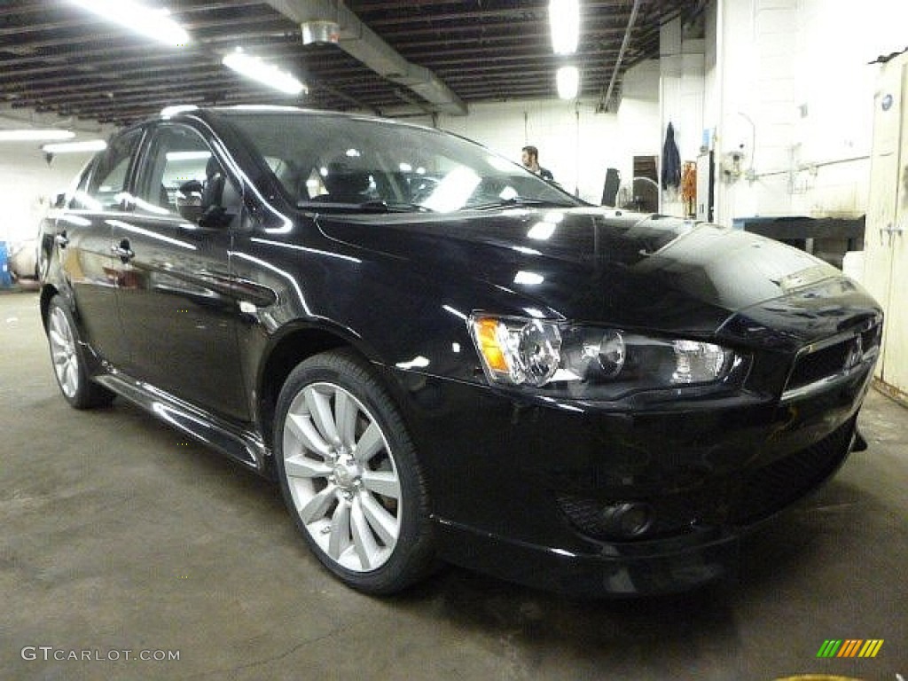 2010 Lancer GTS - Tarmac Black Pearl / Black photo #1