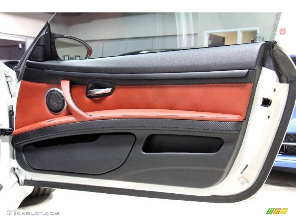 2011 BMW M3 Coupe Fox Red/Black/Black Door Panel Photo #100872608