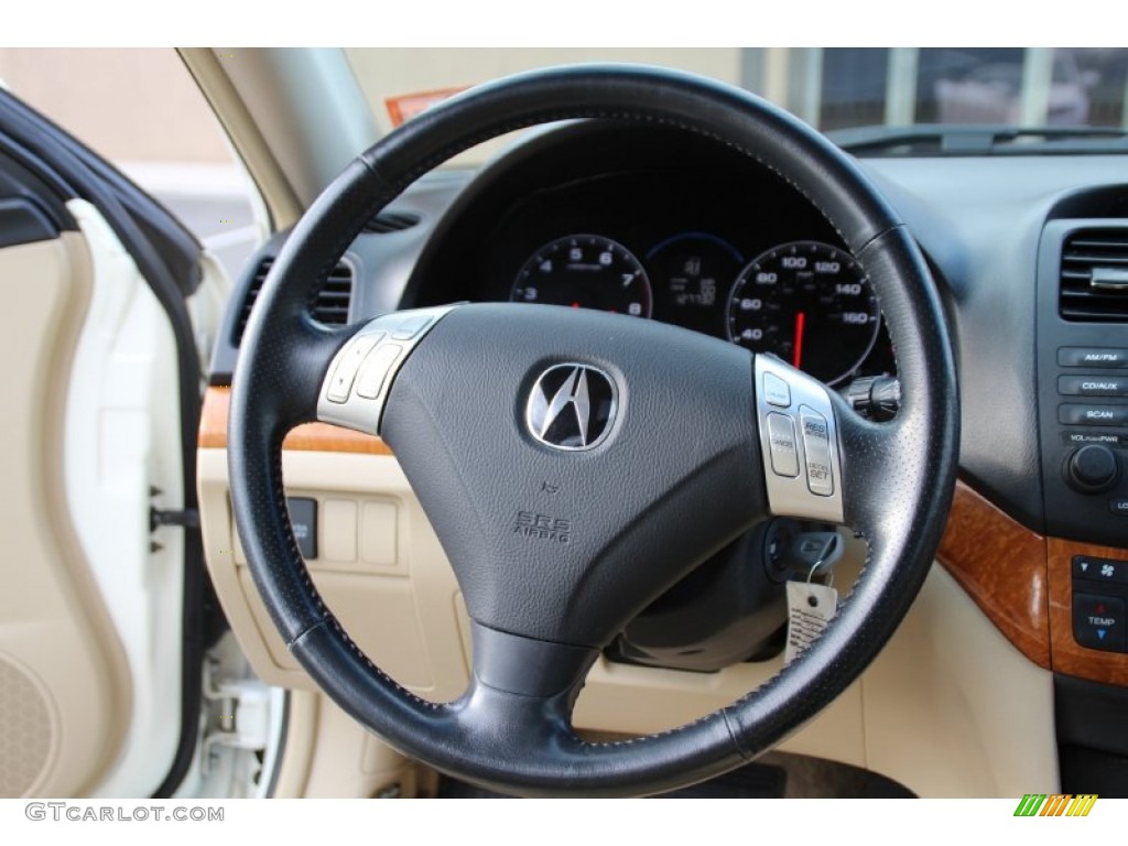 2004 Acura TSX Sedan Parchment Steering Wheel Photo #100876472