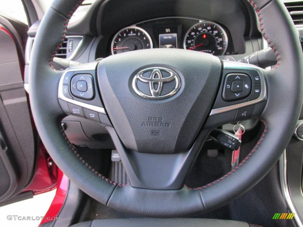 2015 Camry XSE - Ruby Flare Pearl / Black photo #30