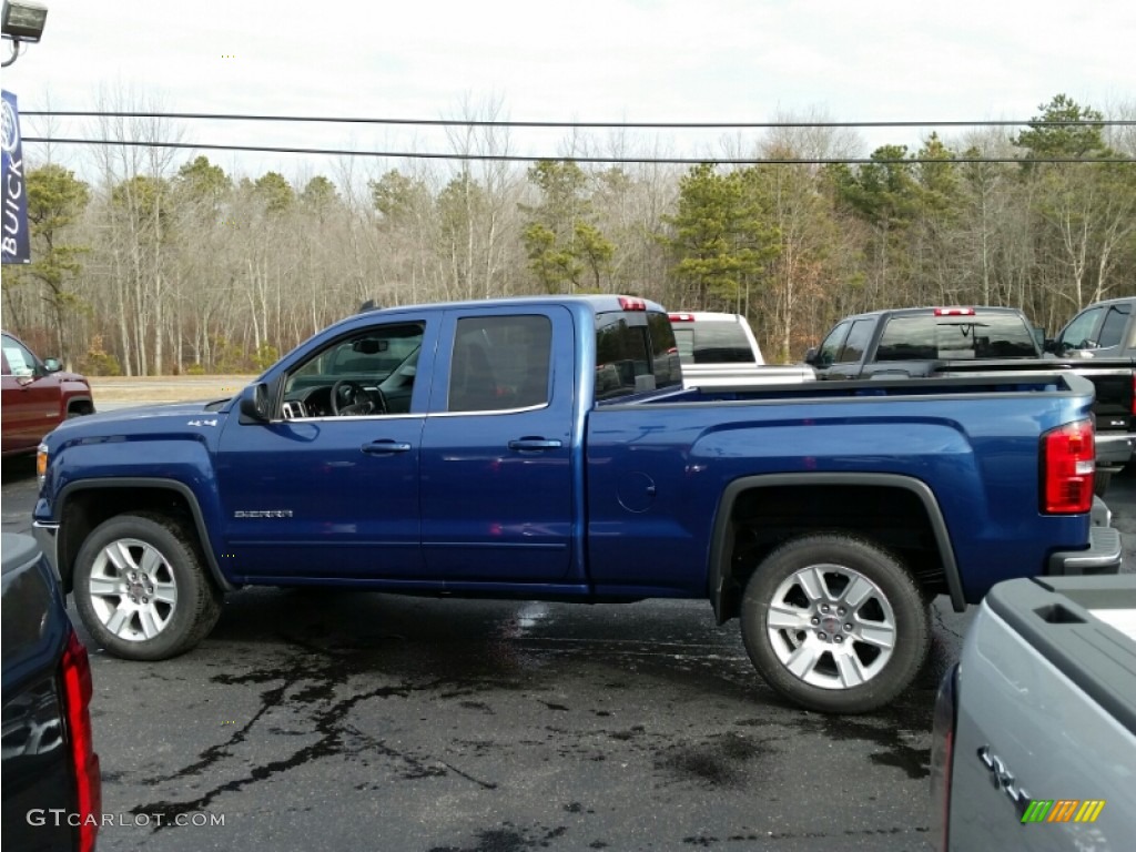 2015 Sierra 1500 SLE Double Cab 4x4 - Stone Blue Metallic / Jet Black photo #3