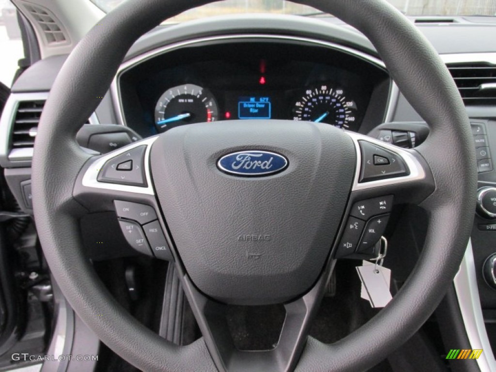 2015 Ford Fusion S Earth Gray Steering Wheel Photo #100882571