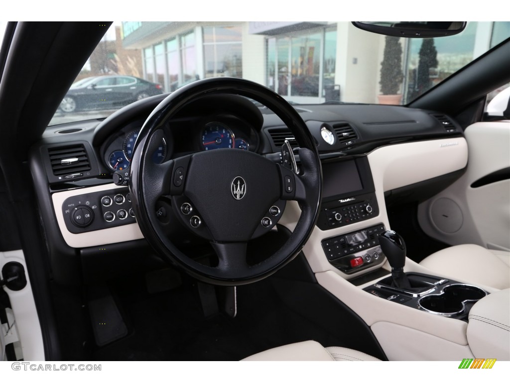 2014 Maserati GranTurismo Convertible GranCabrio Pearl Beige Dashboard Photo #100882970