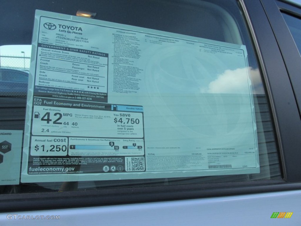 2015 Toyota Prius v Five Window Sticker Photo #100883156