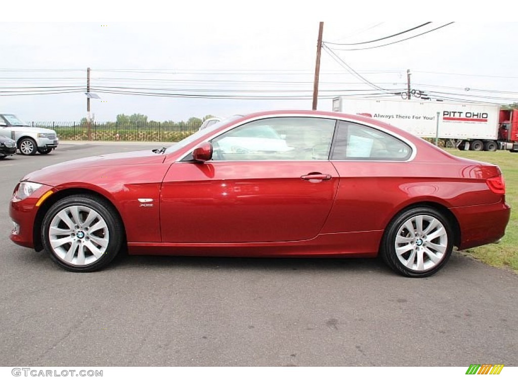 2011 3 Series 328i xDrive Coupe - Crimson Red / Cream Beige photo #7