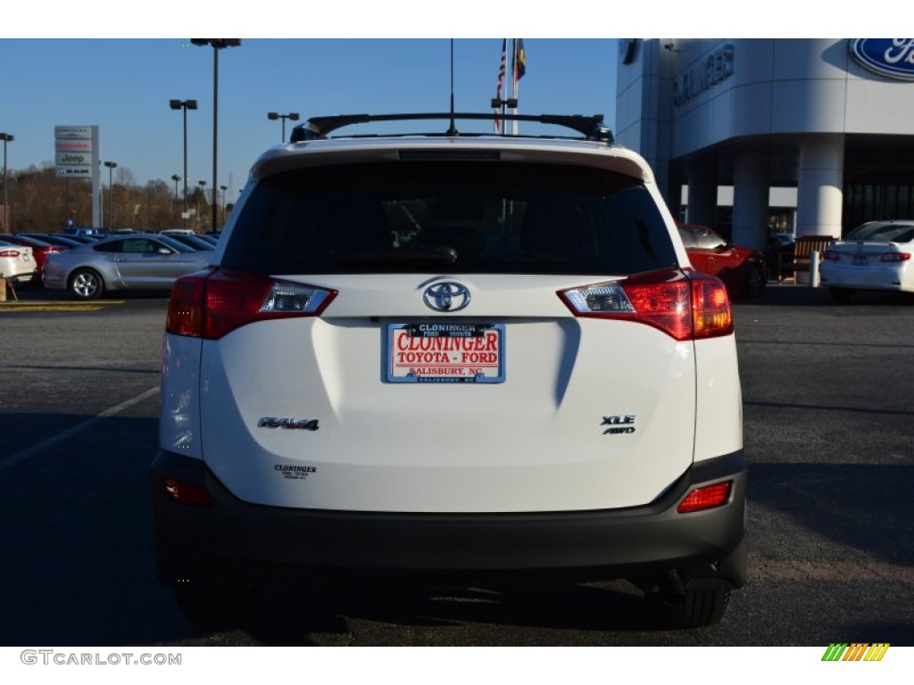 2013 RAV4 XLE AWD - Super White / Ash photo #4