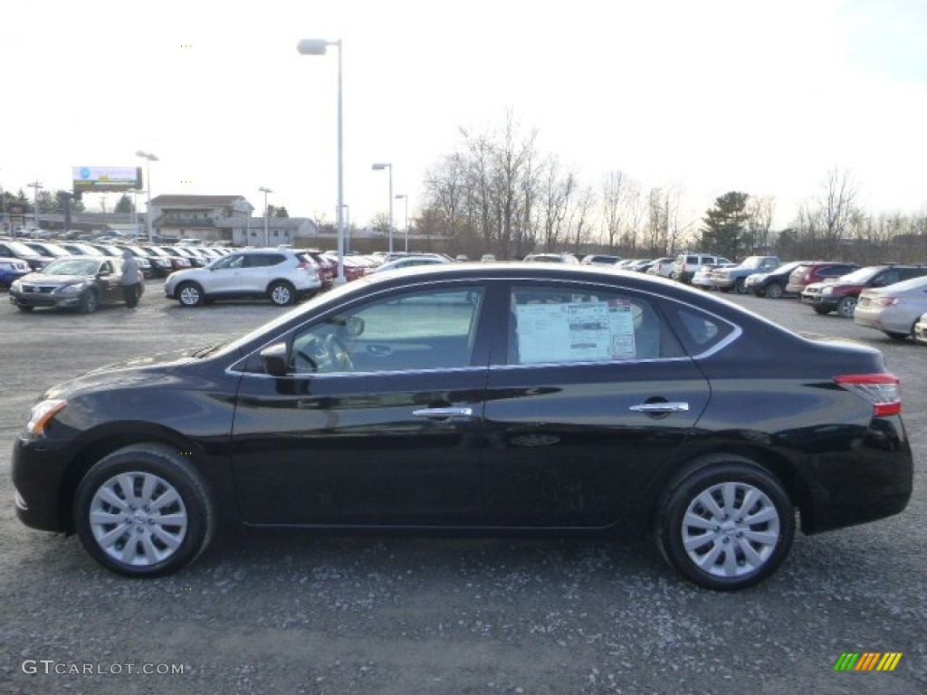 2014 Sentra S - Super Black / Charcoal photo #6